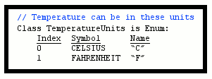 Temperature units enumeration